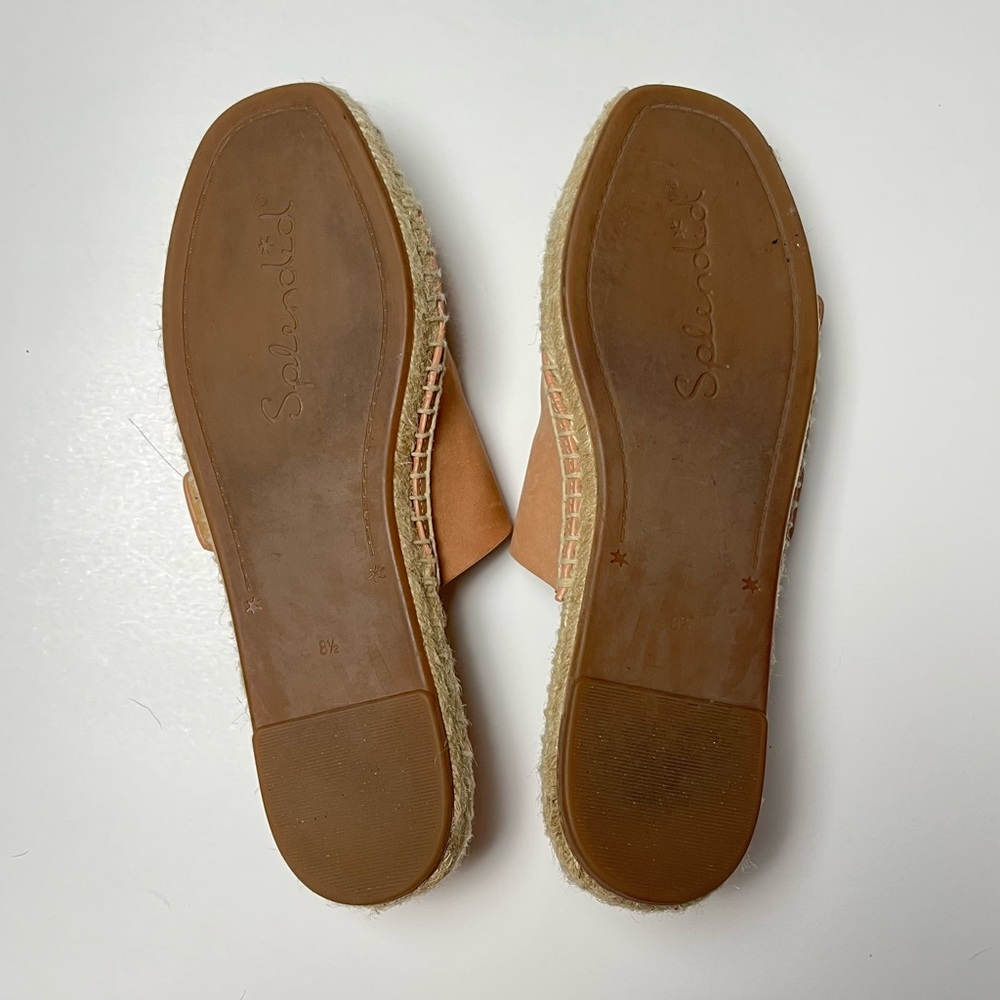 Splendid Blake Buckle Strap Leather Espadrille Slip On Sandals Anthropologie 8.5 - Picture 9 of 10